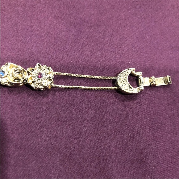 Vtg Slide Bracelet, Rhinestone Gold Plated Slide - Picture 13 of 15